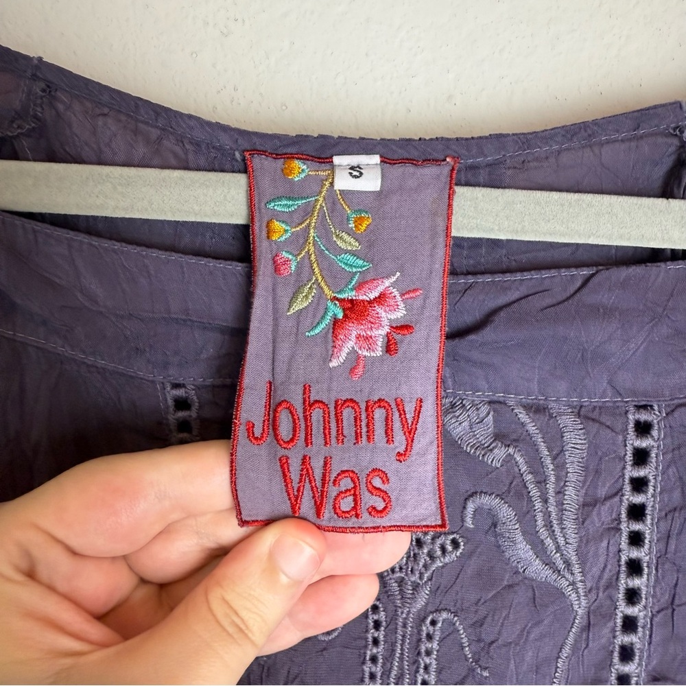 NWD Johnny Was Katie Swift Blouse Embroidered Purple Size Small - Picture 5 of 7